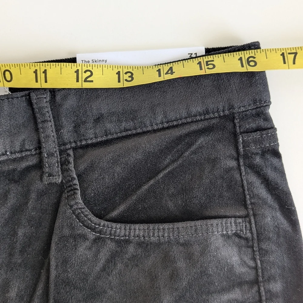 LOFT Black Velvet High Waist Skinny Pants Holiday Party Evening Slim Fit sz 12